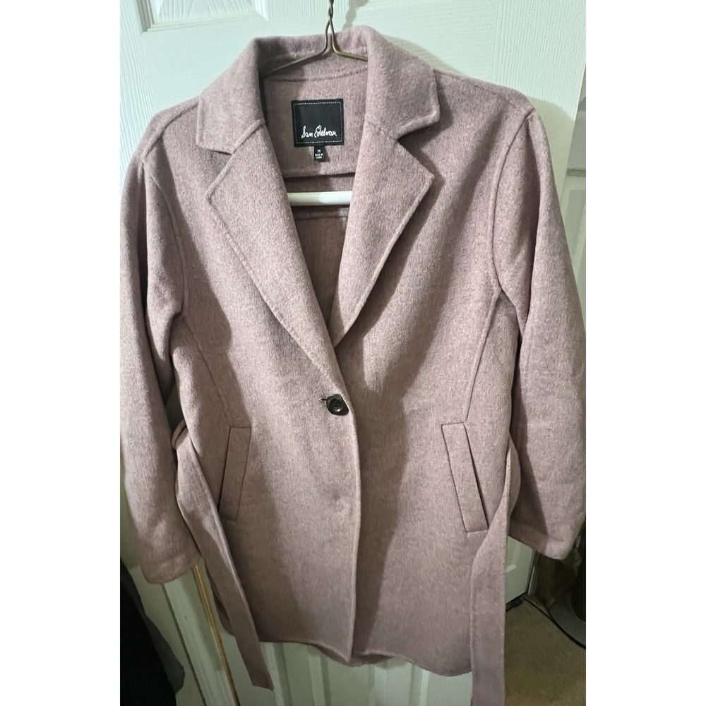 Samβ Edelman Wool Blend Car Coat Pink Mauve Size Medium